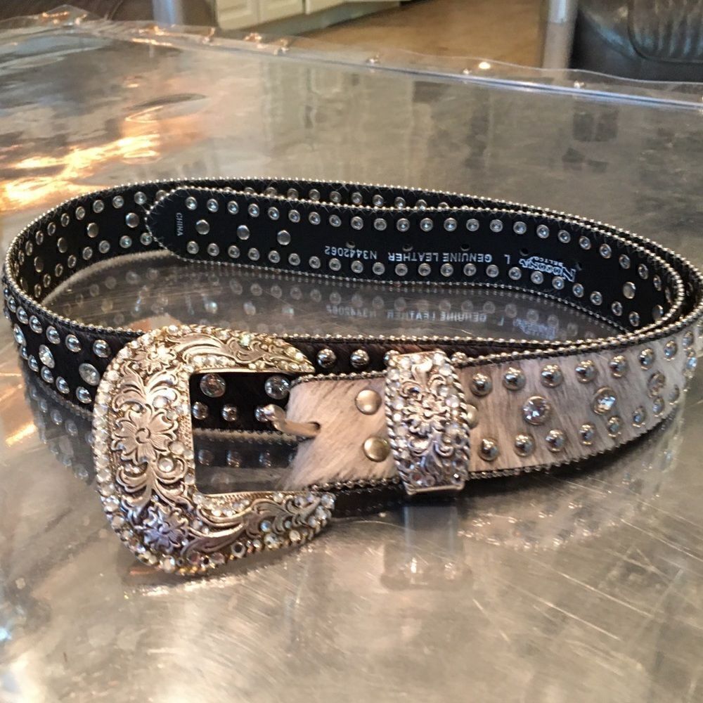 GORGEOUS RHINESTONE Black & White Hair Belt